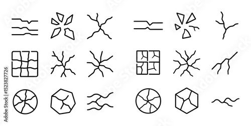 Minimalist Fractured Icons