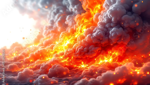 Close-up of volcanic smoke and ash captured mid-explosion with dynamic motion, perfect for visual effects, designs, or natural disaster themes