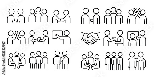 Minimalist Social Interaction Icons