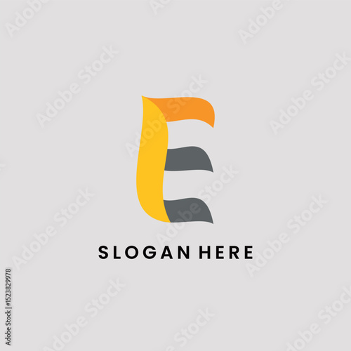Letter E Flame logo simple vector