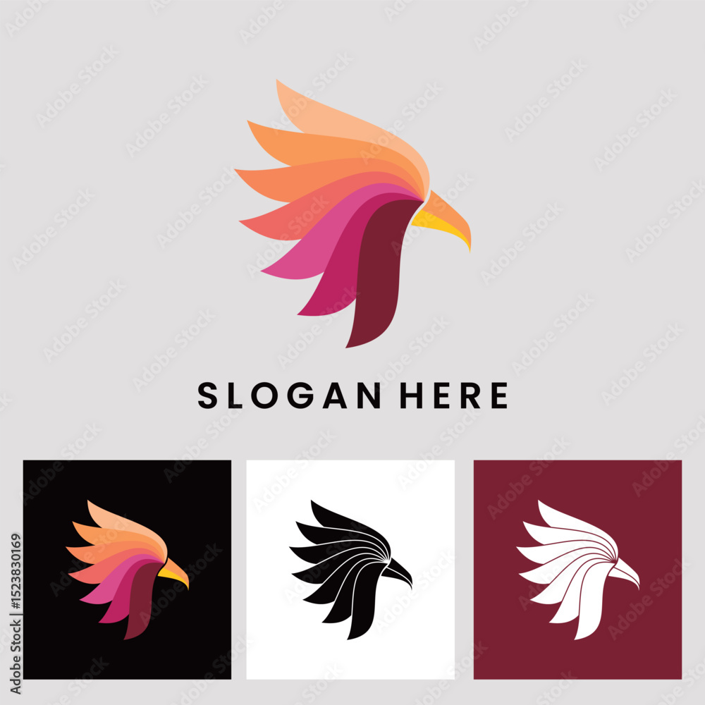 Obraz premium Head Bird abstract full logo simple vector