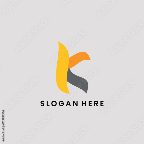 Letter K Flame logo simple vector