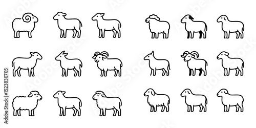 Minimalist Sheep Icons