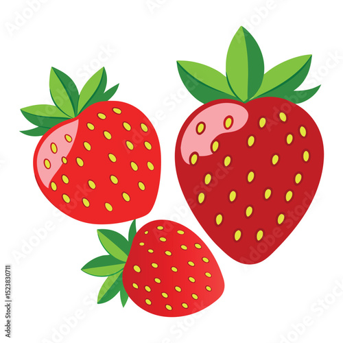 create a set of strawberry vector in white background