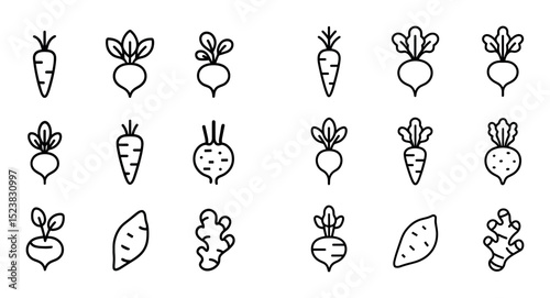 Root Vegetable Icons