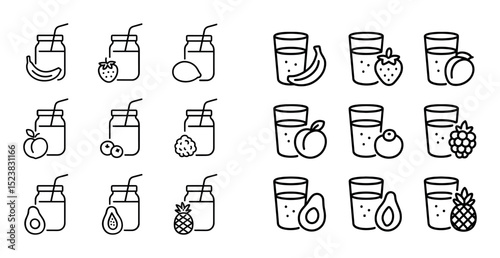 Minimalist Smoothie Icons