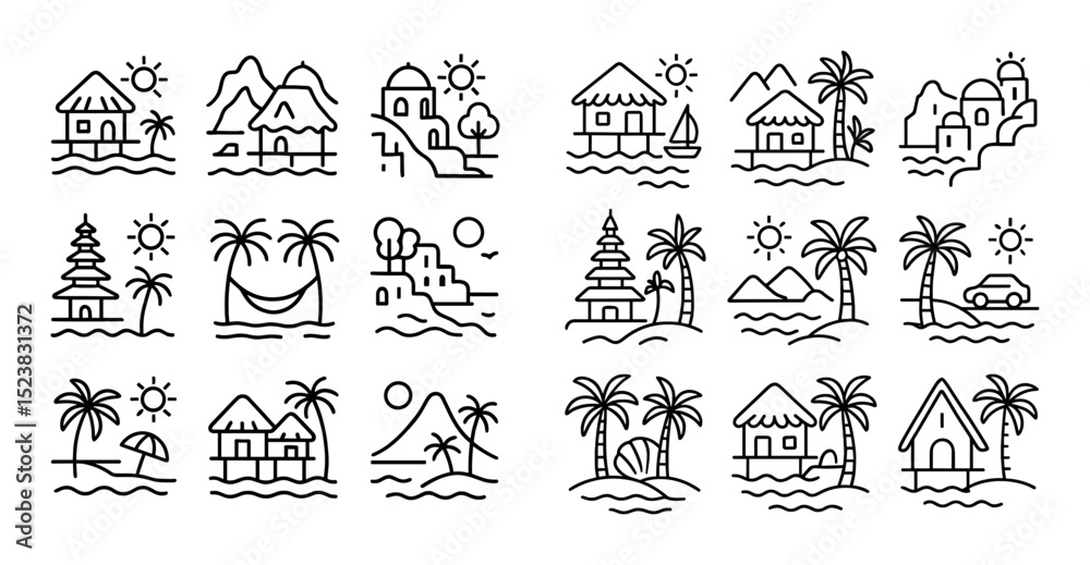 Obraz premium Honeymoon Icon Grid