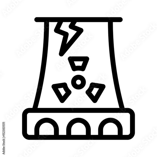 nuclear disaster line icon