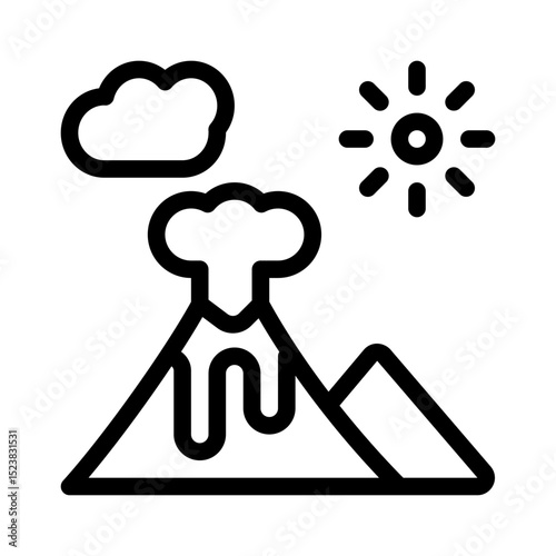 volcano line icon