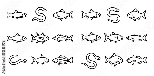 Minimalist Fish Icons