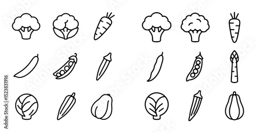Minimalist Vegetable Icons