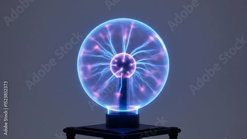 Plasma Sphere Light Show With Blue And Purple Colors