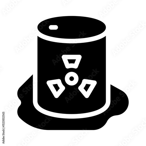 chemical spill glyph icon