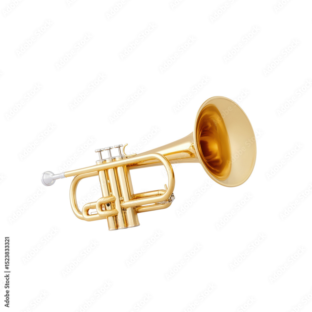 Obraz premium Golden Trumpet Instrument for Musical Performances