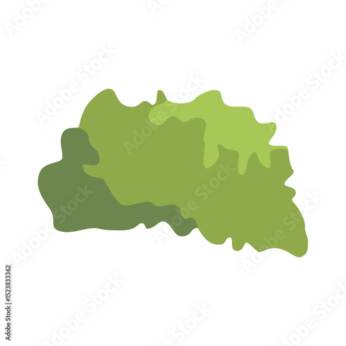 Flat design of a large green plant with broad leaves, perfect for garden and nature-themed illustrations or eco-conscious projects symbolizing growth and vitality.