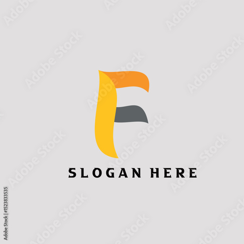 Letter F Flame logo simple vector