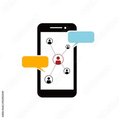 mobile phone communication social chat on isolate