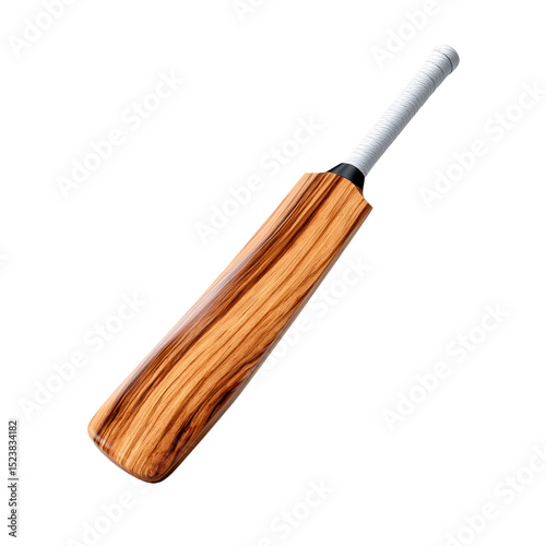 Elegant Wooden Cricket Bat with White Handle for Perfect Play photo