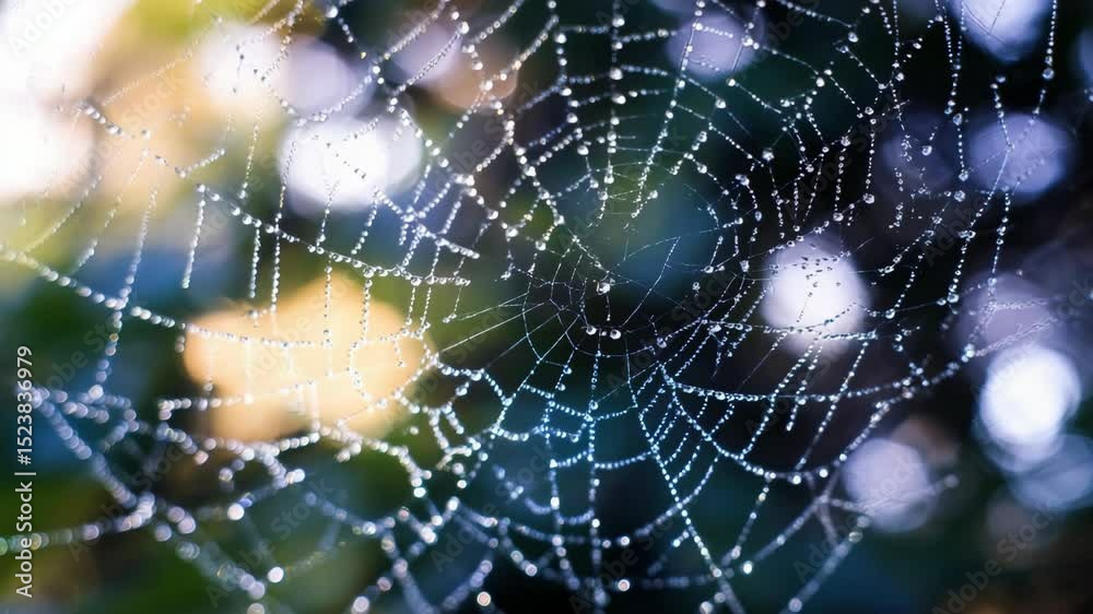 Dew-kissed spiderweb intricate design
