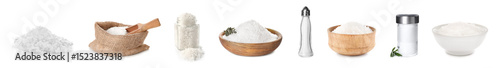 Set of salt on white backgr...