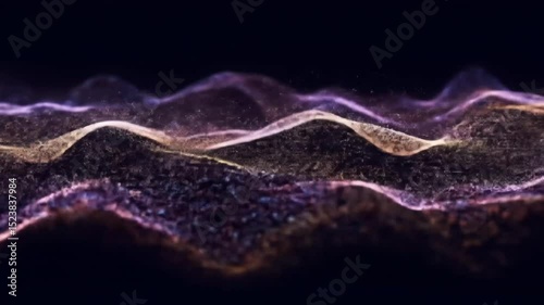 Abstract Waves Of Particles In Dark Colors