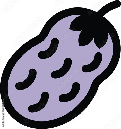Raisin Icon Black Outline on White Background, Simple Fruit Line Art
