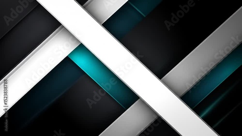 Abstract Black White Teal Geometric Design