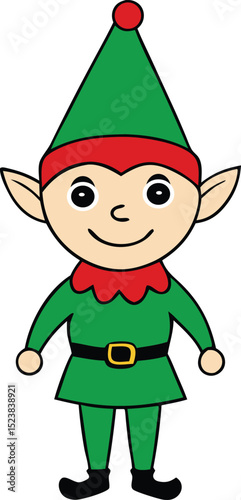 Elf Isolated on White Background – Fantasy Character Illustration

