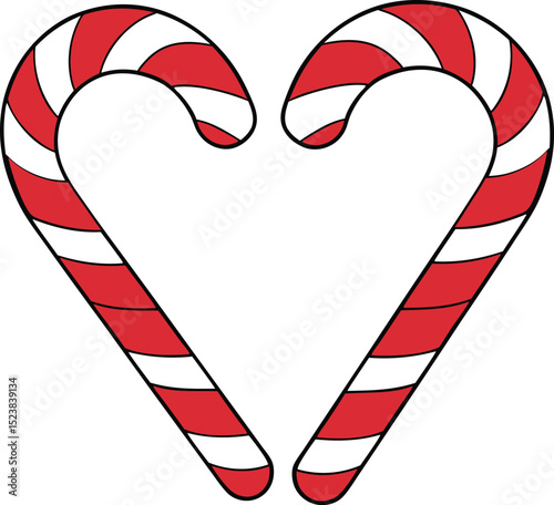 Candy Cane on White Background – Festive Christmas Sweet Stick Isolated