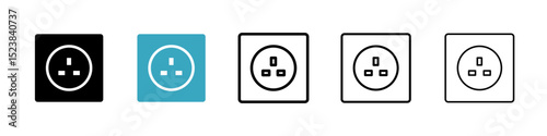Socket icons in Multiple Styles Set. Vector Illustration