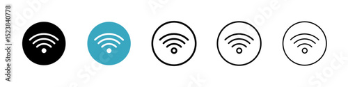 Wifi icons in Multiple Styles Set. Vector Illustration