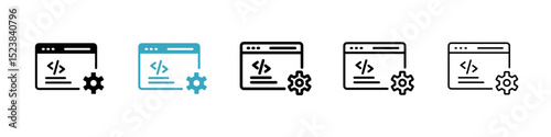 Web development icons in Multiple Styles Set. Vector Illustration
