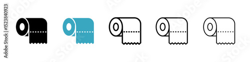 Toilet Paper icons in Multiple Styles Set. Vector Illustration