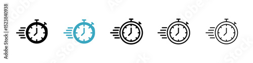 Time fast icons in Multiple Styles Set. Vector Illustration