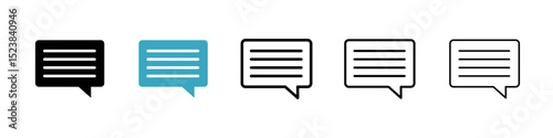 Text icons in Multiple Styles Set. Vector Illustration