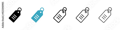 Tag icons in Multiple Styles Set. Vector Illustration