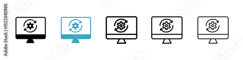 System update icons in Multiple Styles Set. Vector Illustration