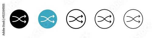 Shuffle icons in Multiple Styles Set. Vector Illustration