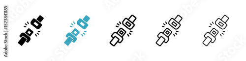 Seat Belt icons in Multiple Styles Set. Vector Illustration