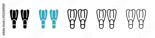Scuba diving icons in Multiple Styles Set. Vector Illustration