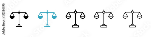 Scale icons in Multiple Styles Set. Vector Illustration