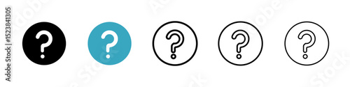 Question icons in Multiple Styles Set. Vector Illustration