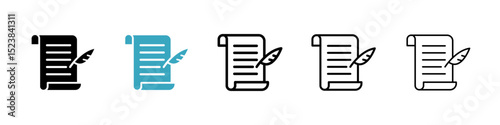 Quill icons in Multiple Styles Set. Vector Illustration