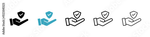 Protection icons in Multiple Styles Set. Vector Illustration