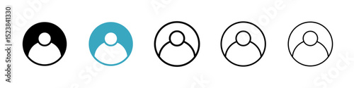 Profile icons in Multiple Styles Set. Vector Illustration