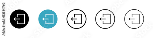 Log out icons in Multiple Styles Set. Vector Illustration