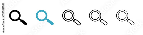 Loupe icons in Multiple Styles Set. Vector Illustration