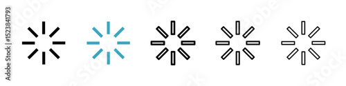 Loading icons in Multiple Styles Set. Vector Illustration