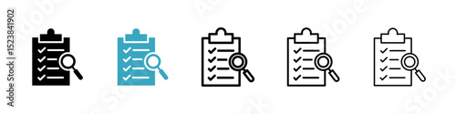 Inspection icons in Multiple Styles Set. Vector Illustration