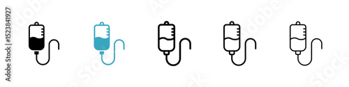 IV Bag icons in Multiple Styles Set. Vector Illustration